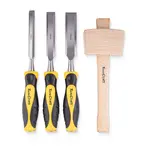 CHISEL SET WOOD 3 PIECE PLUS WOODEN MALLET BLISTER - Image 2