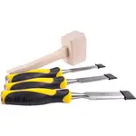 CHISEL SET WOOD 3 PIECE PLUS WOODEN MALLET BLISTER - Image 3