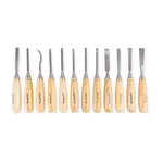 CHISEL SET WOOD CARVING 12PIECE IN LEATHER POUCH - Image 2