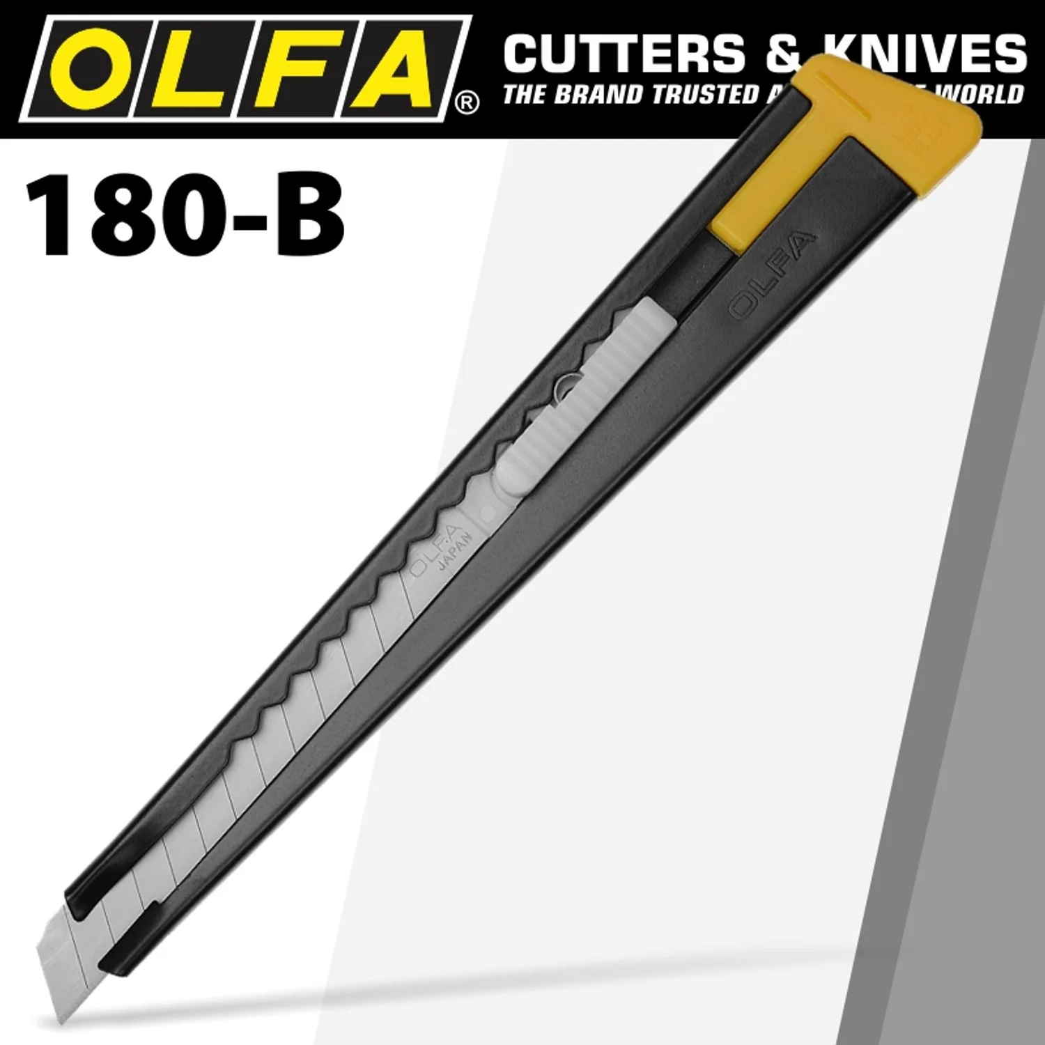 CTR180B.webp OLFA MODEL 180 BLACK STEEL SNAP OFF KNIFE CUTTER - Image 1