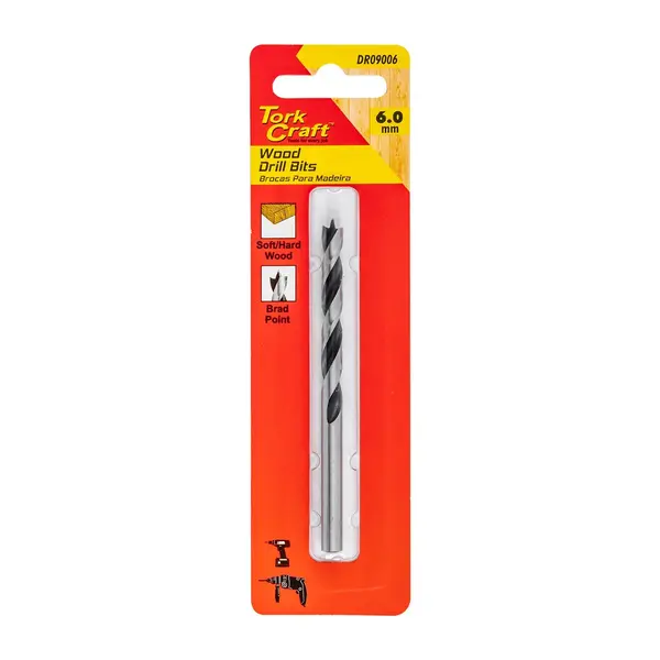 DRILL BIT WOOD 6.0MM X 95MM 1/CARD