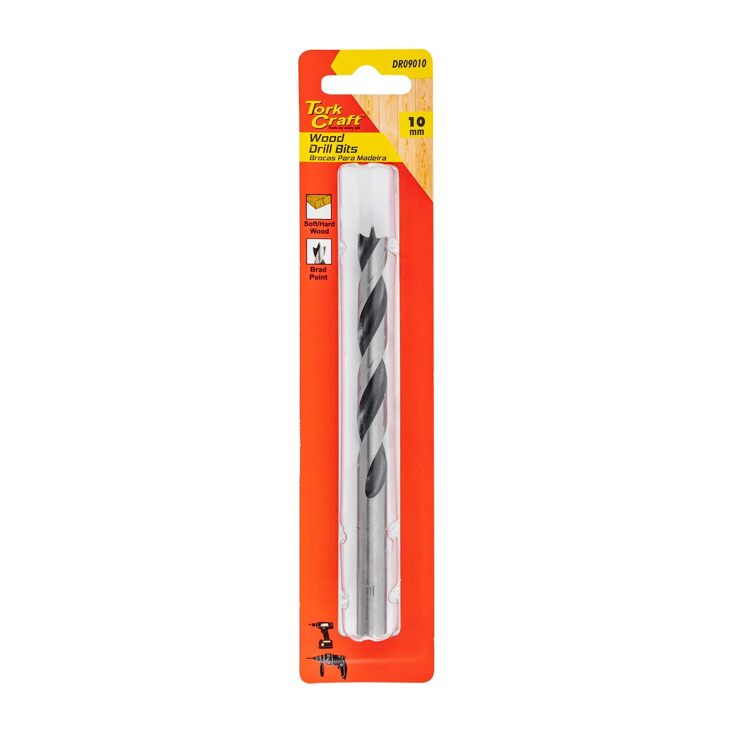 DR09010.webp DRILL BIT WOOD 10.0MM X 133MM 1/CARD - Image 1