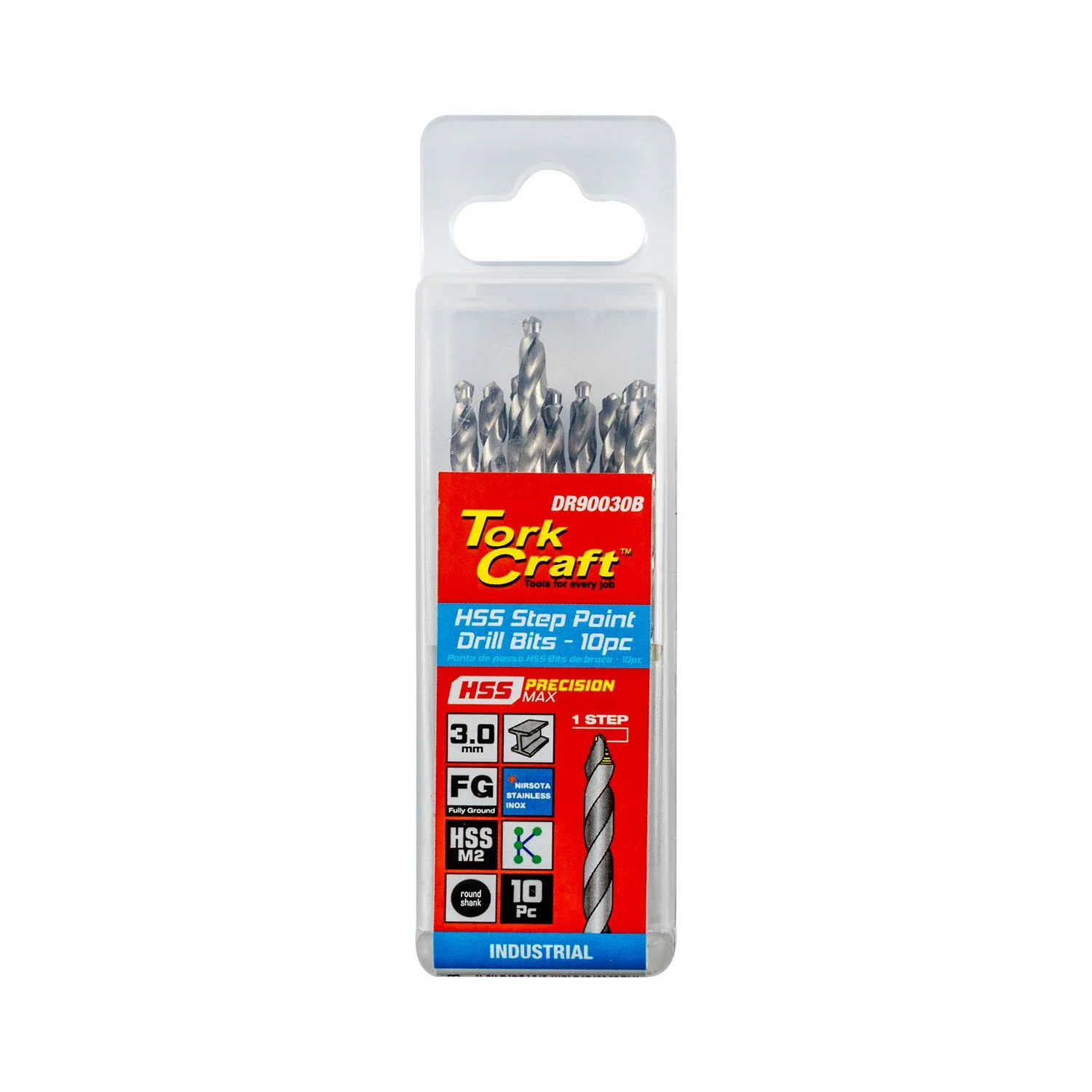 DR90030B.webp PRECISION-MAX STEP POINT 3.0MM HSS DRILL 10 PACK - Image 1
