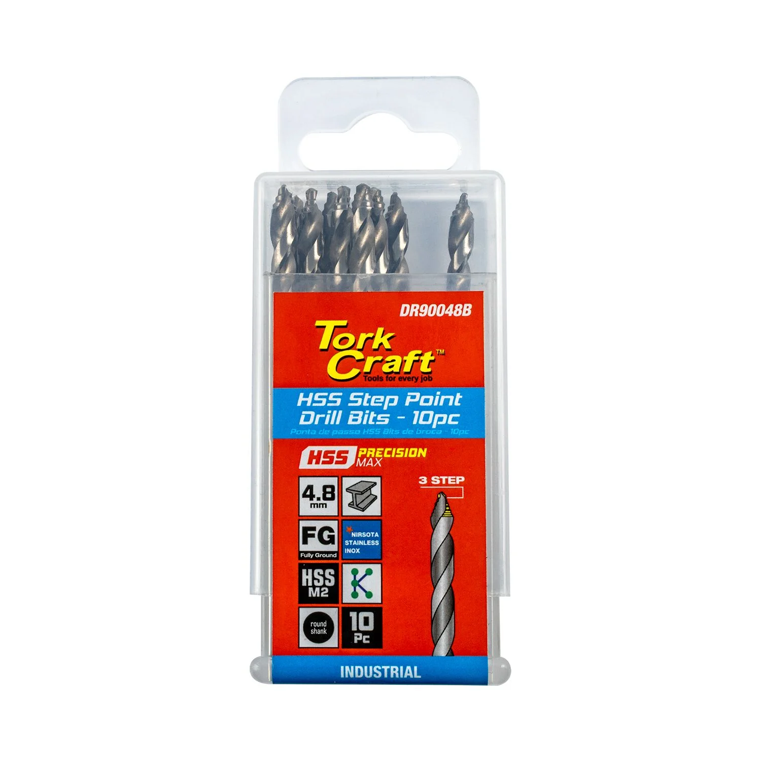 DR90048B.webp PRECISION-MAX STEP POINT 4.8MM HSS DRILL 10 PACK - Image 1
