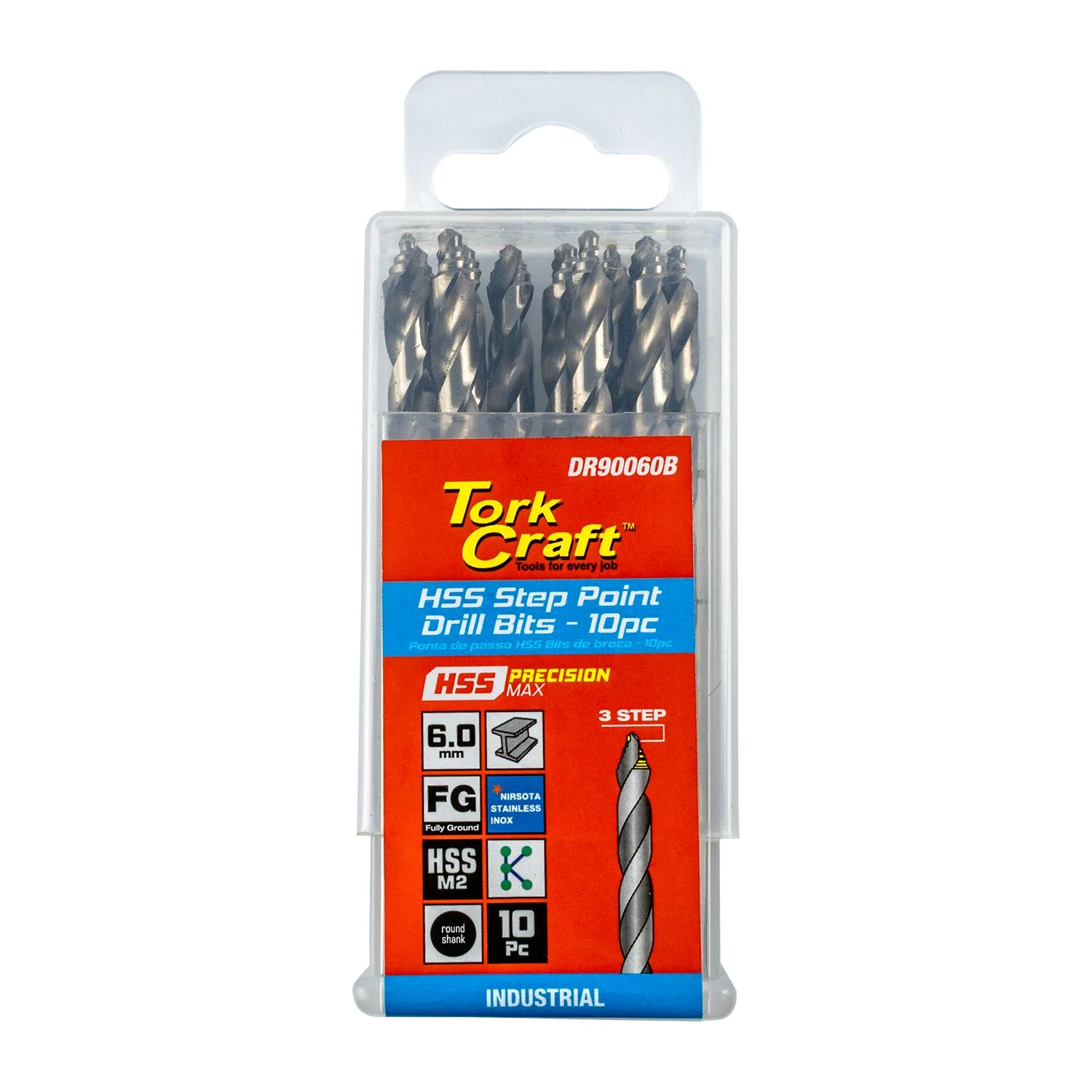 DR90060B.webp PRECISION-MAX STEP POINT 6.0MM HSS DRILL 10 PACK - Image 1