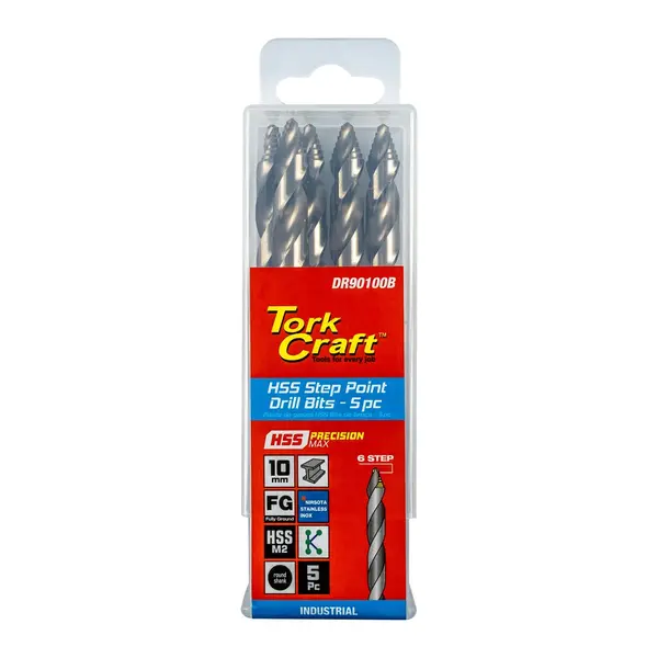 PRECISION-MAX STEP POINT 10.0MM HSS DRIL 5 PACK