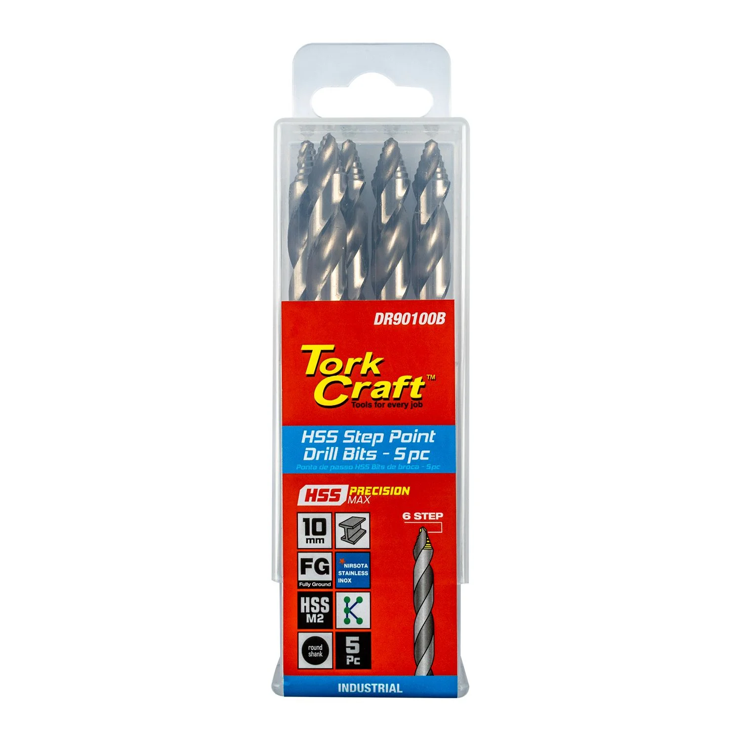 DR90100B.webp PRECISION-MAX STEP POINT 10.0MM HSS DRIL 5 PACK - Image 1