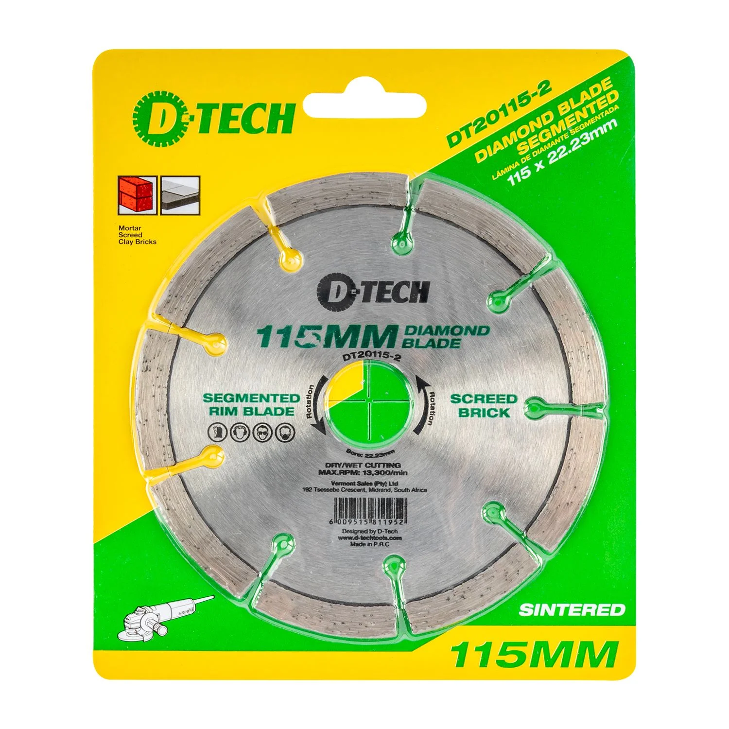 DT20115-2.webp DIAMOND BLADE SEGMENTED MID. 115X22 23MM SCREED/CEM.BRICK/MASONRY - Image 1