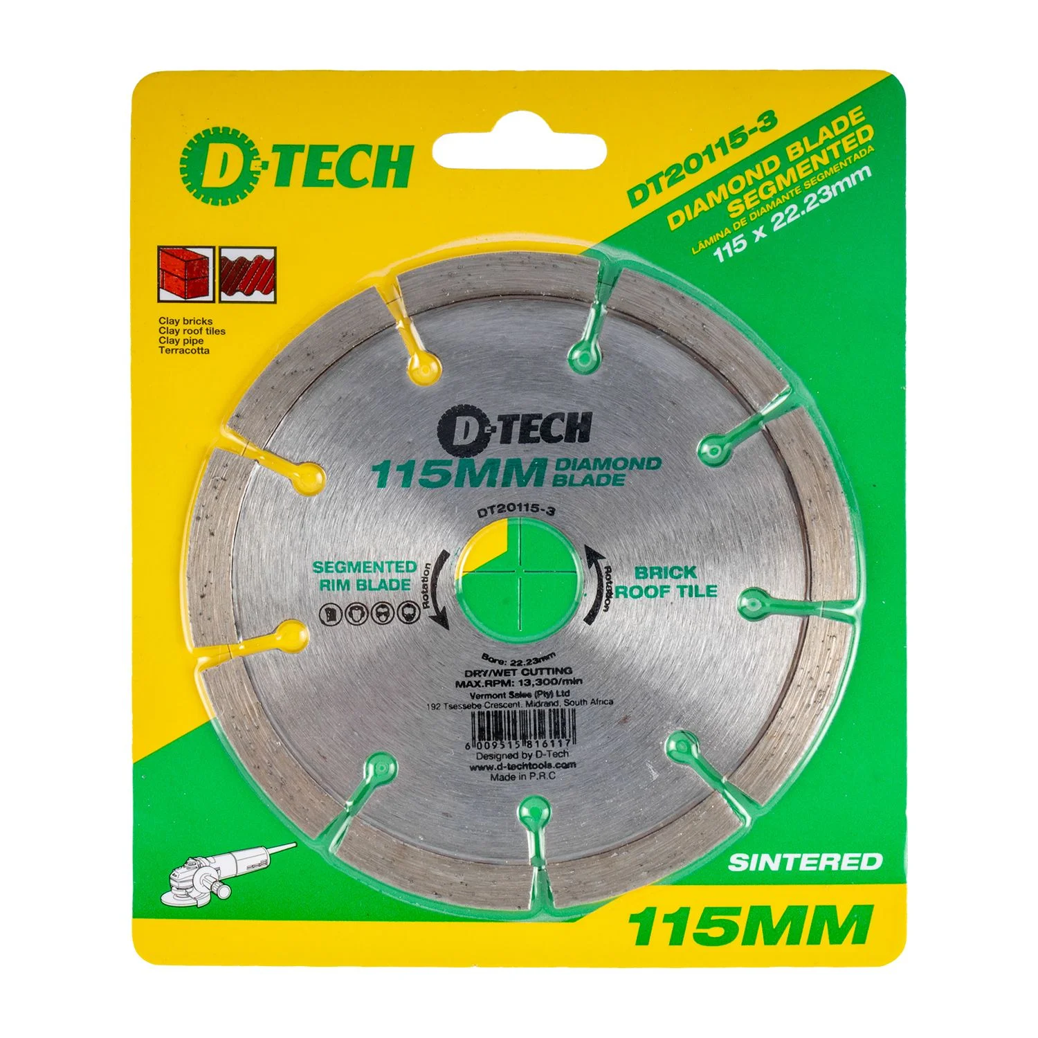 DT20115-3.webp DIAMOND BLADE SEGMENTED 115X22 23 CEMENT BRICK/PAVING - Image 1