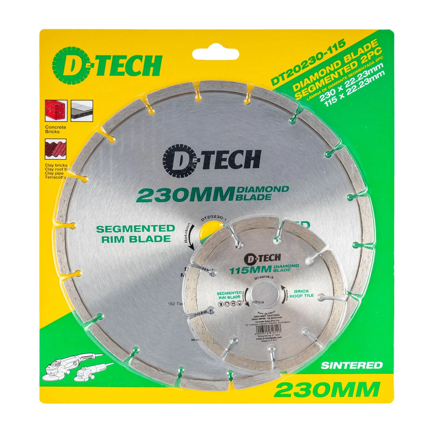 DT20230-115.webp DIAMOND BLADE 230MMX22.22MM+115MMX22.2MM SEGEMENTED - Image 1