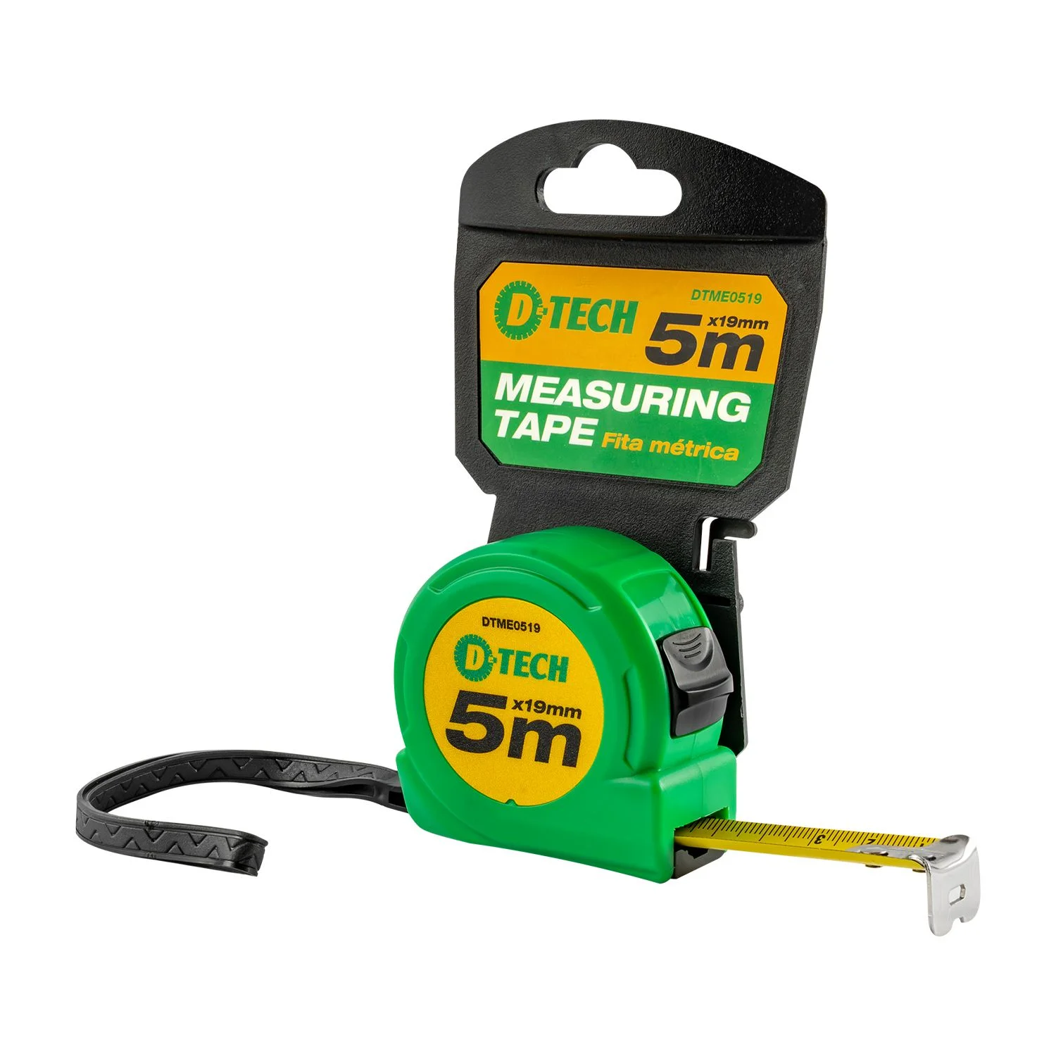 DTME0519.webp MEASURING TAPE 5M X 19MM PLASTIC CASING STANDARD HOOK and BELT CLIP - Image 1