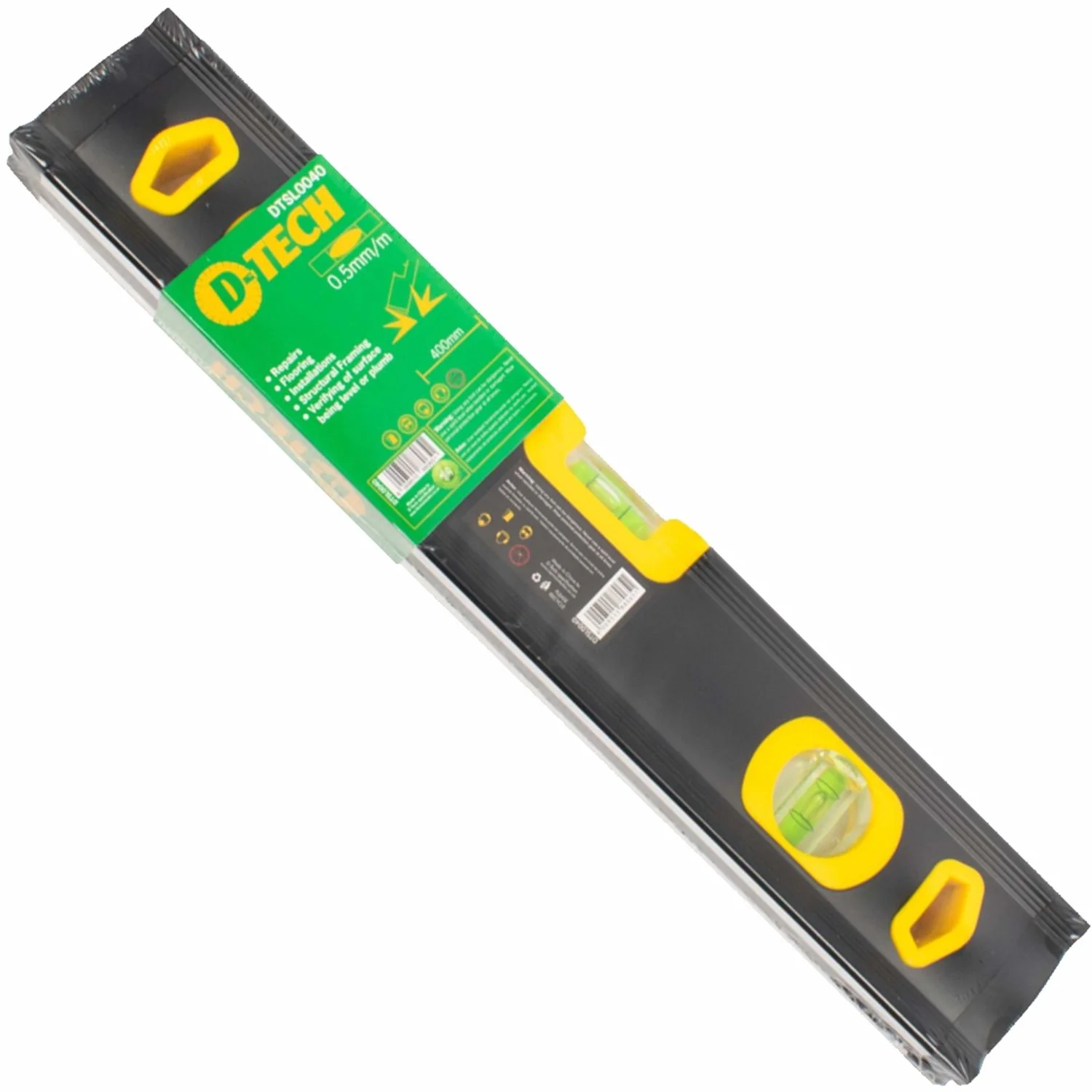 DTSL0040.webp SPIRIT LEVEL BEAM 400MM X 1.6MM 3 X VIAL 0.5MM ACCUR. ALUM. - Image 1