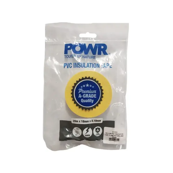 INSULATION TAPE PVC FLAME RETARD 20MT YELLOW