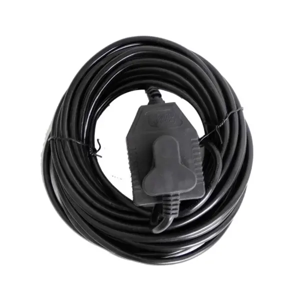 EXTENSION CORD 10MT X 10 AMP 2X3 PIN BLACK