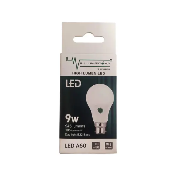 GLOBE B22 LED  9W BC COOL/W 25000HRS 850L