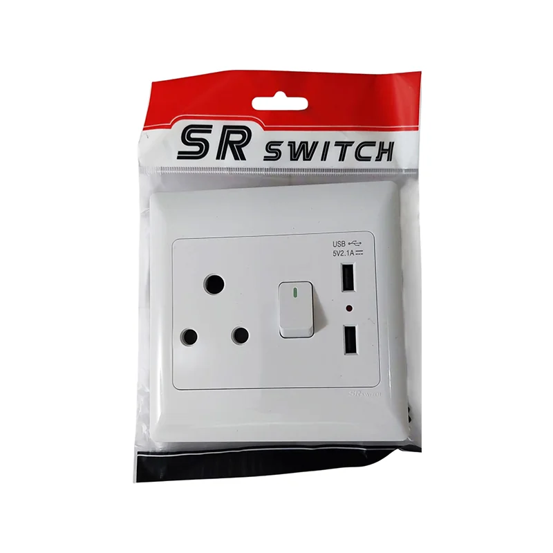 E11228.webp SWITCH SOCKET PVC 4X4 SINGLE WITH 2XUSB (SWZSSS-USB) - Image 1