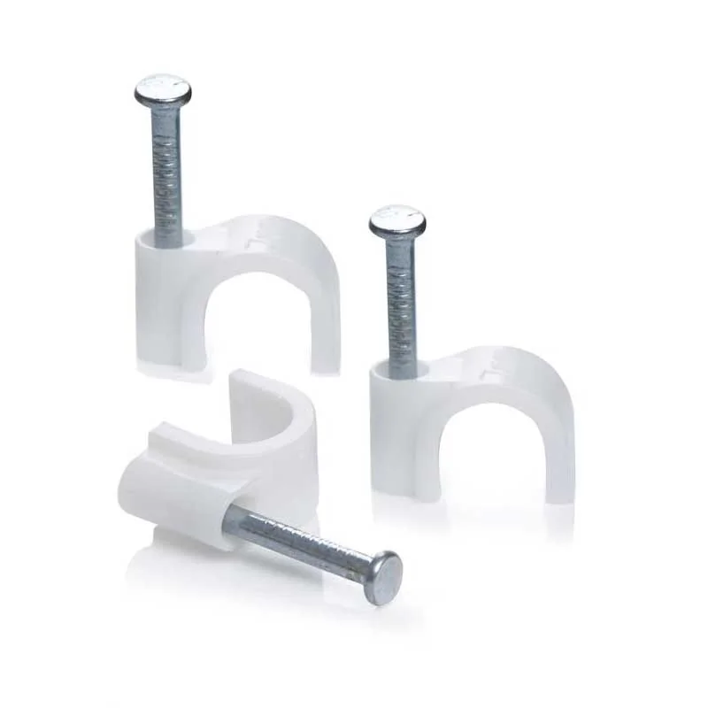E11232.webp CABLE CLIPS PVC ROUND 4MM BOX 100 - Image 1