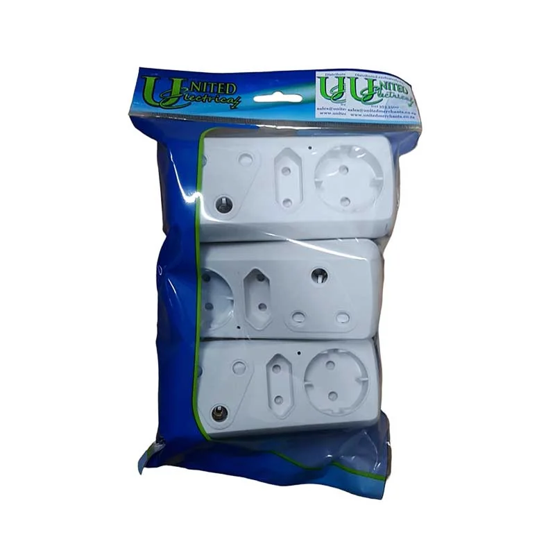 E11263.webp PLUG ADAPTOR R21 1X15A 1X3 PIN X SHUKO PACK OF 3 - Image 1
