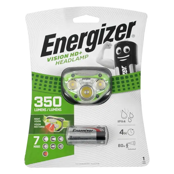 HEADLIGHT 350LUMENS VISION HD PLUS GREEN ENERGIZER