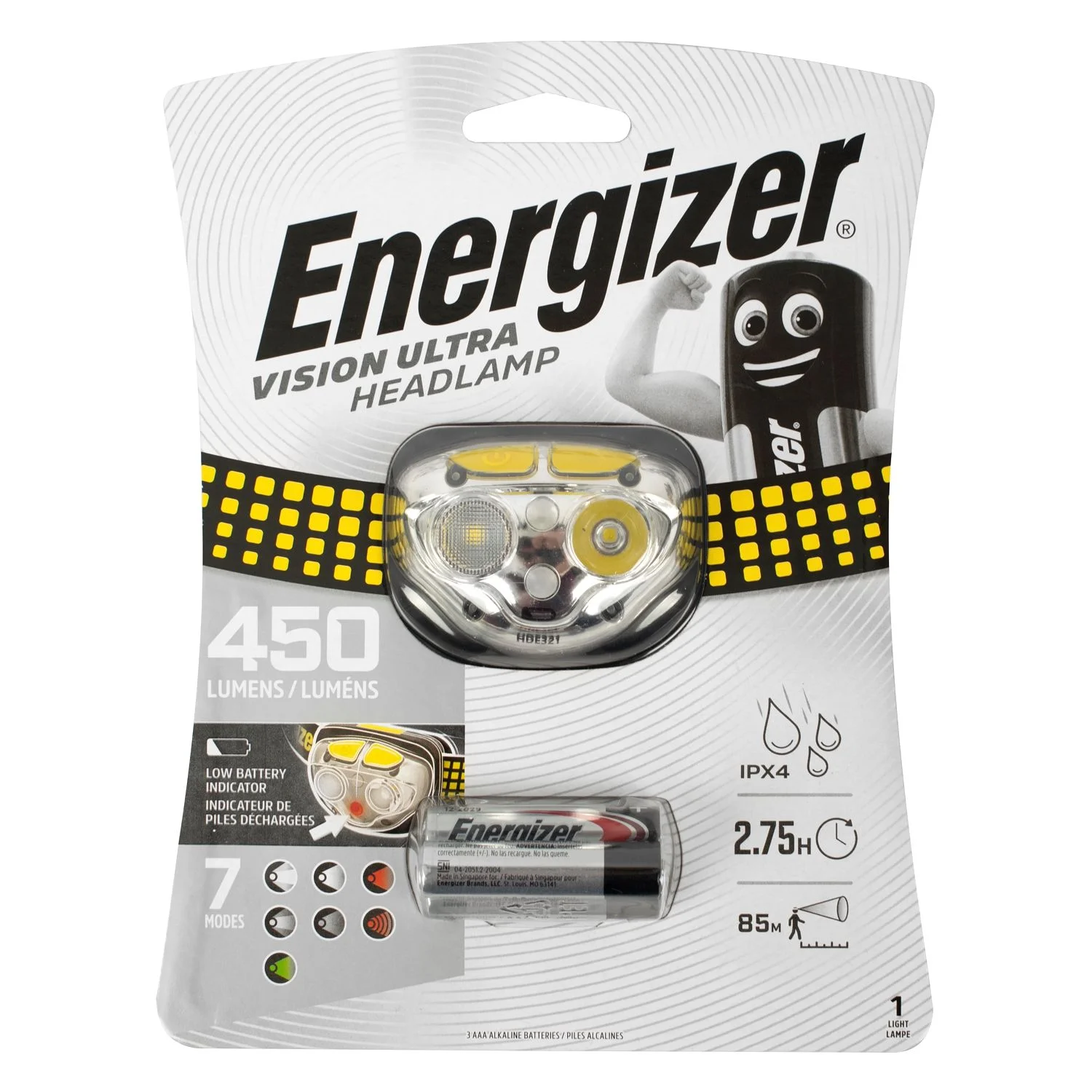 E301371800.webp HEADLIGHT 450LUMENS VISION ULTRA GRAY ENERGIZER - Image 1