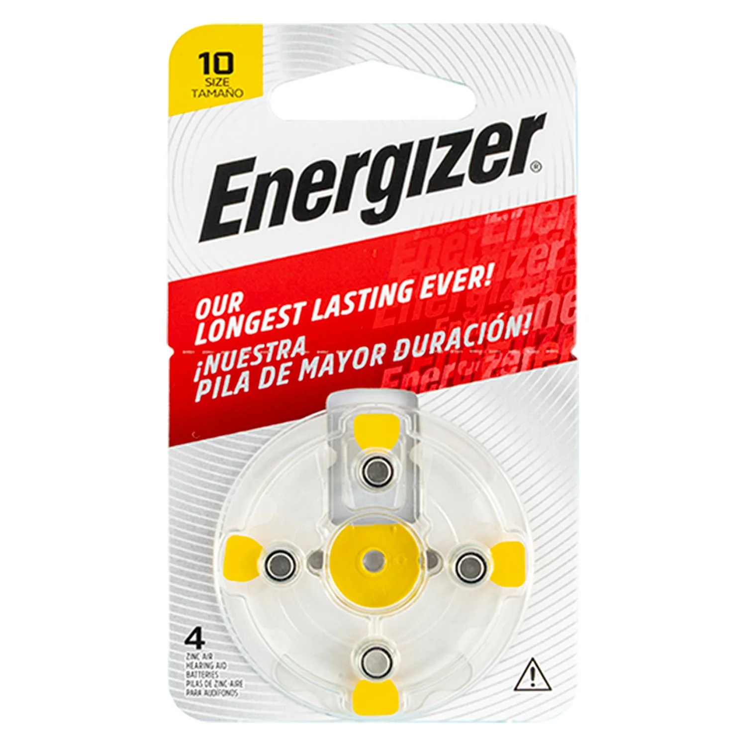 E304131600.webp HEARING AID BATTERY 10 YELLOW-4PACK ZINC AIR ENERGIZER - Image 1