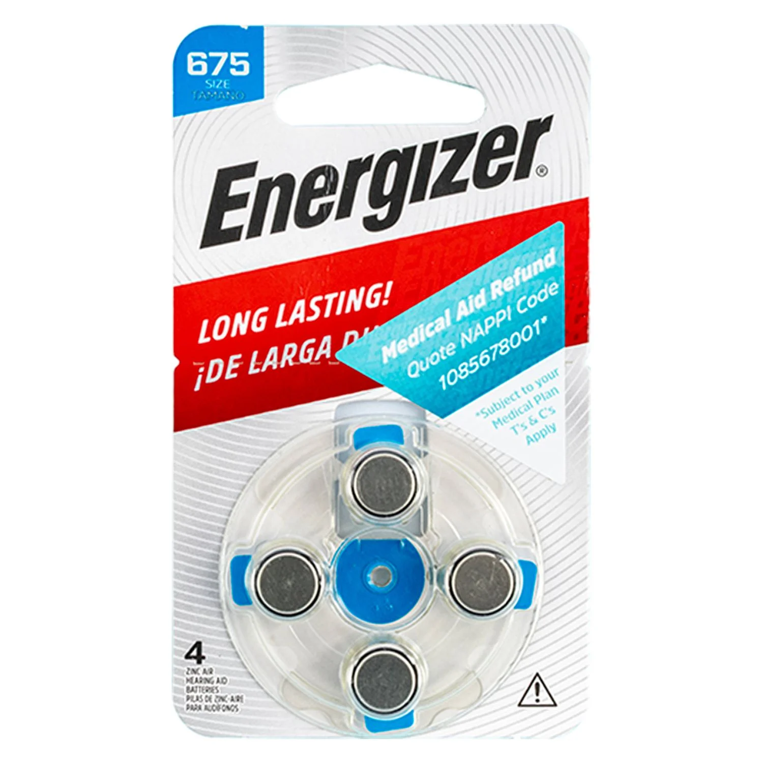 E304131900.webp HEARING AID BATTERY 675 BLUE-4PACK ZINC AIR ENERGIZER - Image 1