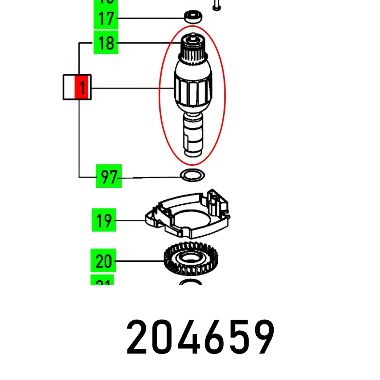 FES204659.webp ARMATURE OF 1400 230V - Image 1