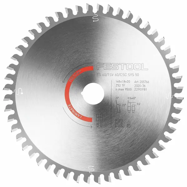 SAW BLADE H 168X1.8X20 TF52