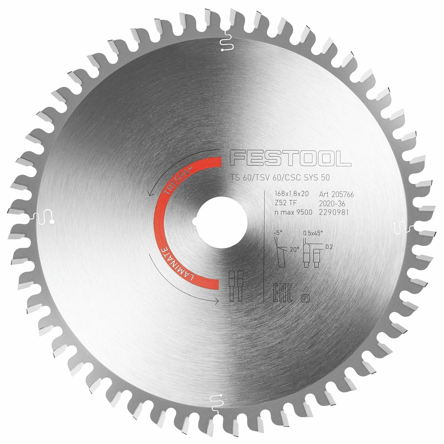 FES205766.webp SAW BLADE H 168X1.8X20 TF52 - Image 1