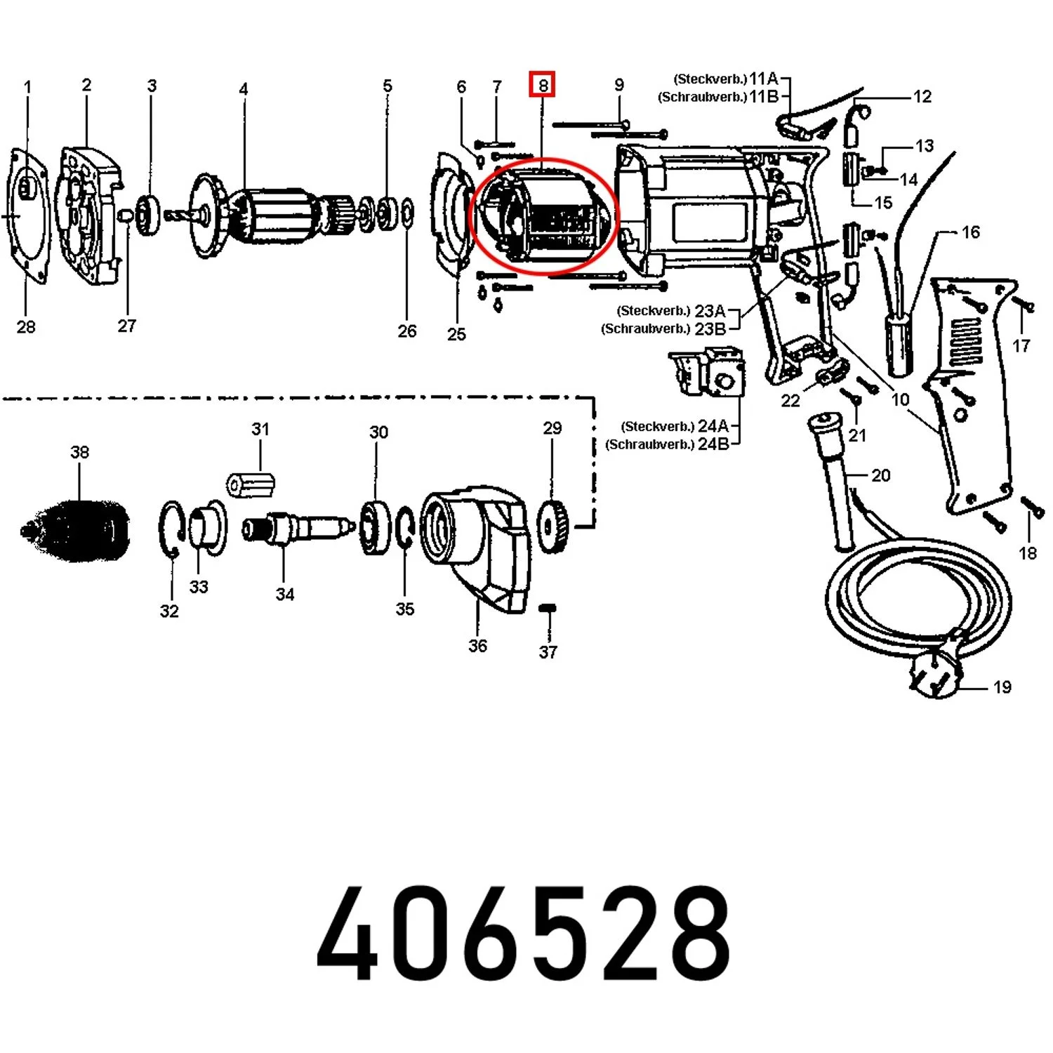 FES406528.webp STATOR ML 030.00 230 V - Image 1