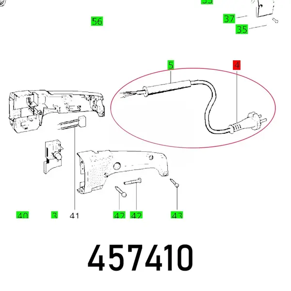 CABLE WITH PLUG AP 55 E DIN-H05RN-F
