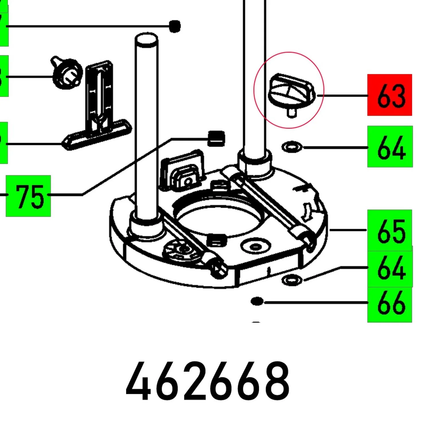 FES462668.webp ROTARY KNOB OF1400EBQ D34 M6X17.4BLAA - Image 1