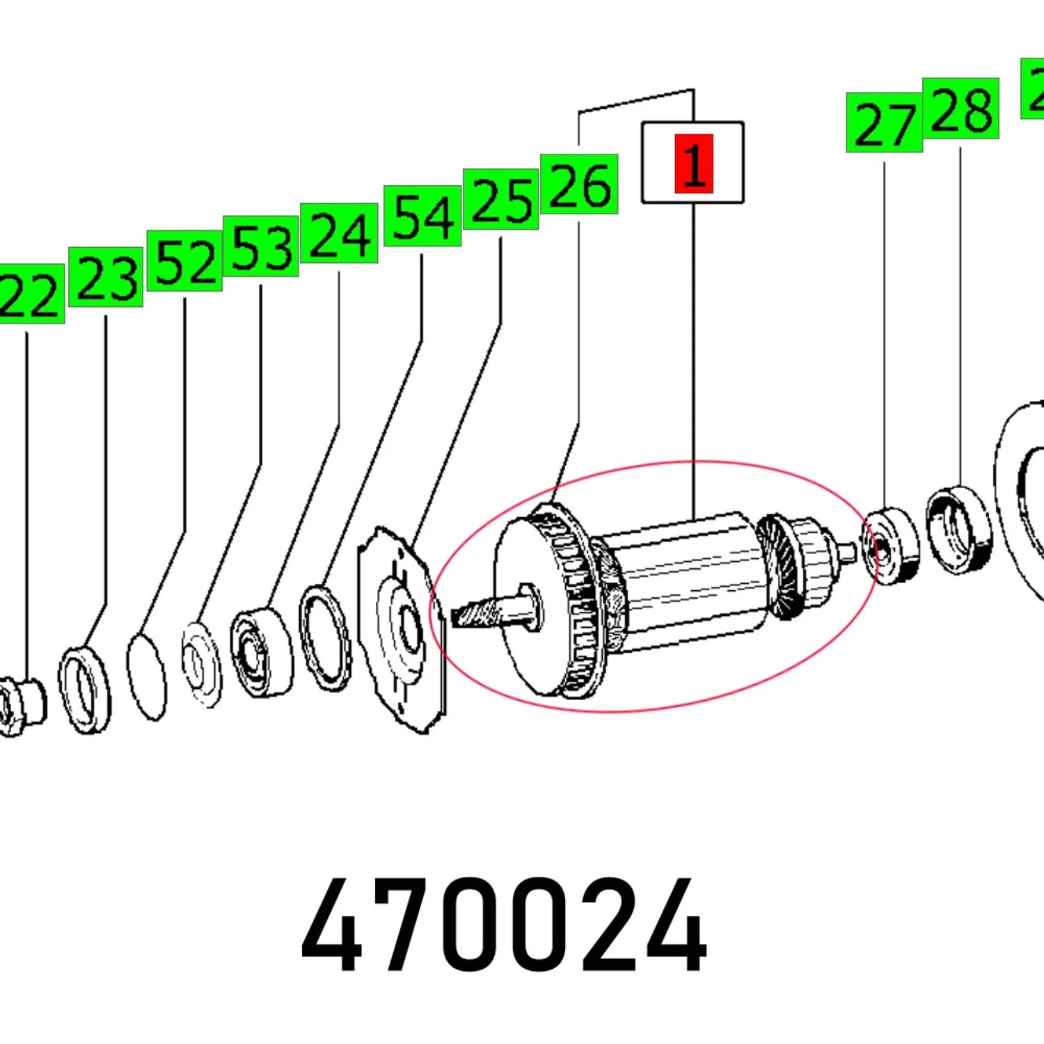 FES470024.webp ARMATURE (240V) POLLUX 180E 317.675 230V - Image 1