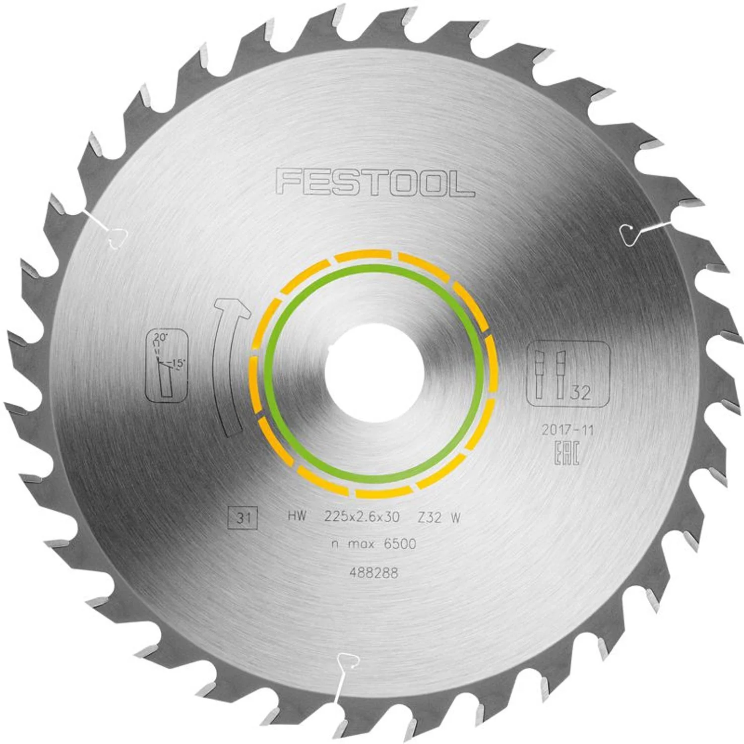 FES488288.webp SAW BLADE HW 225X2 6X30 W32 - Image 1