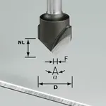CUTTER-V GROO HW D18-90GRAD (ALU)