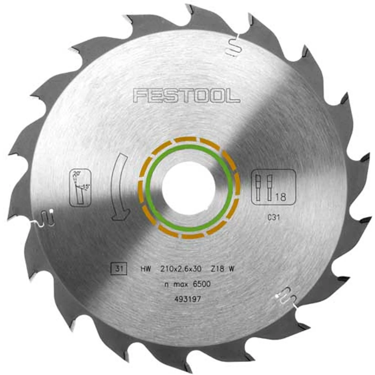 FES493197.webp SAW BLADE HW 210X2 6X30 W18 - Image 1