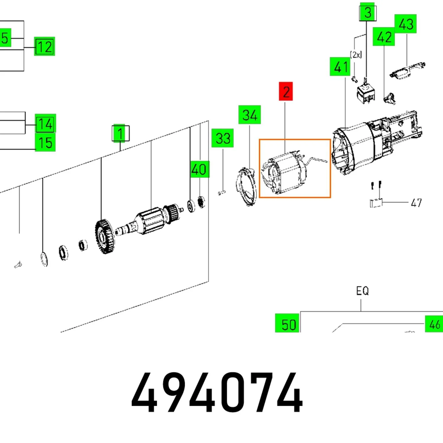 FES494074.webp FIELD COIL RO 150 FEQ ET-BG 230V - Image 1