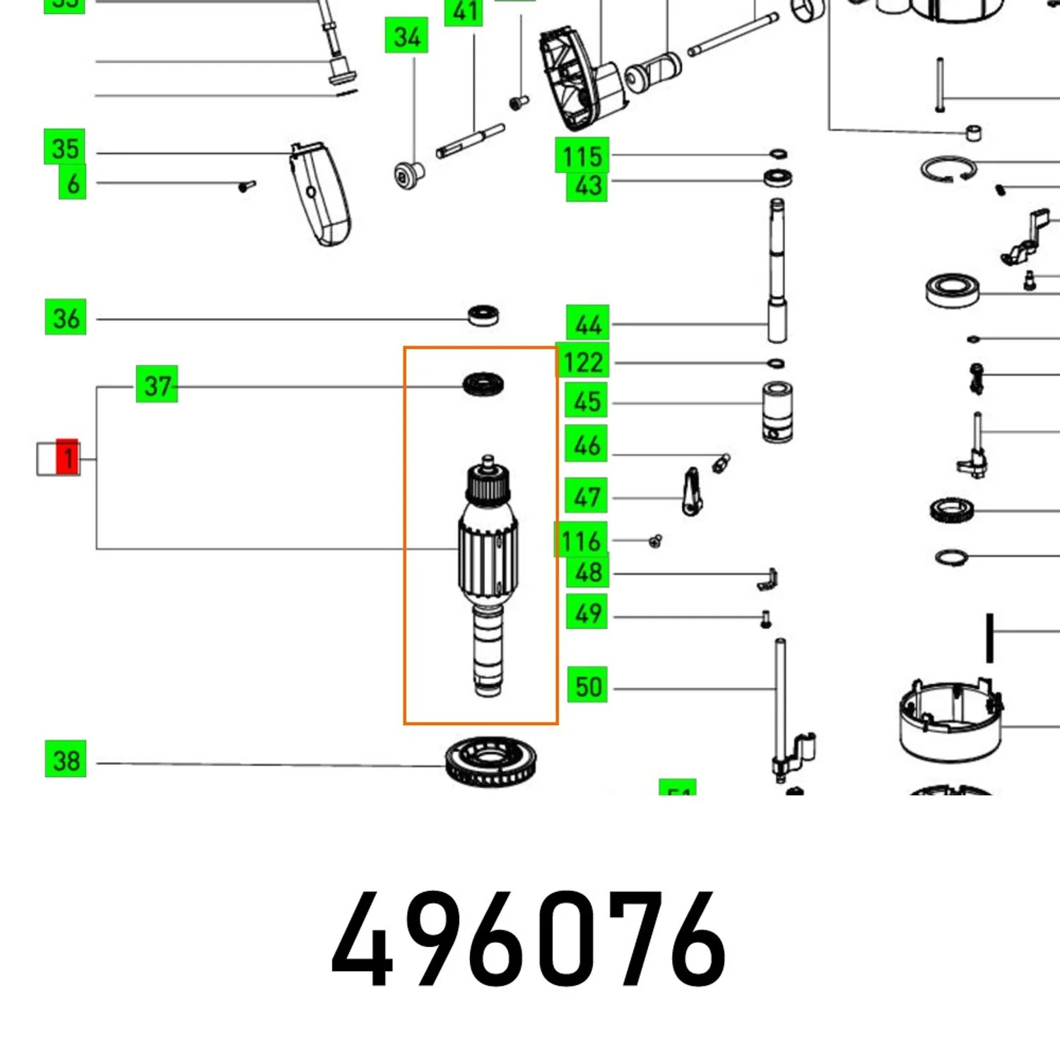 FES496076.webp ARMATURE OF 2200 EB 230V - Image 1