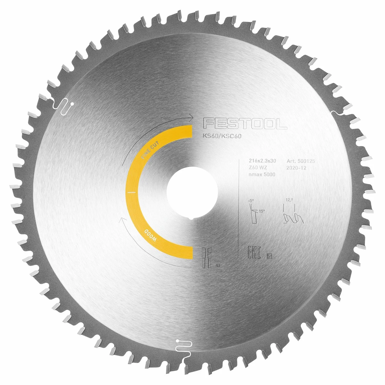 FES500125.webp FINE TOOTH SAW BLADE 216X2.3X30 W60 - Image 1