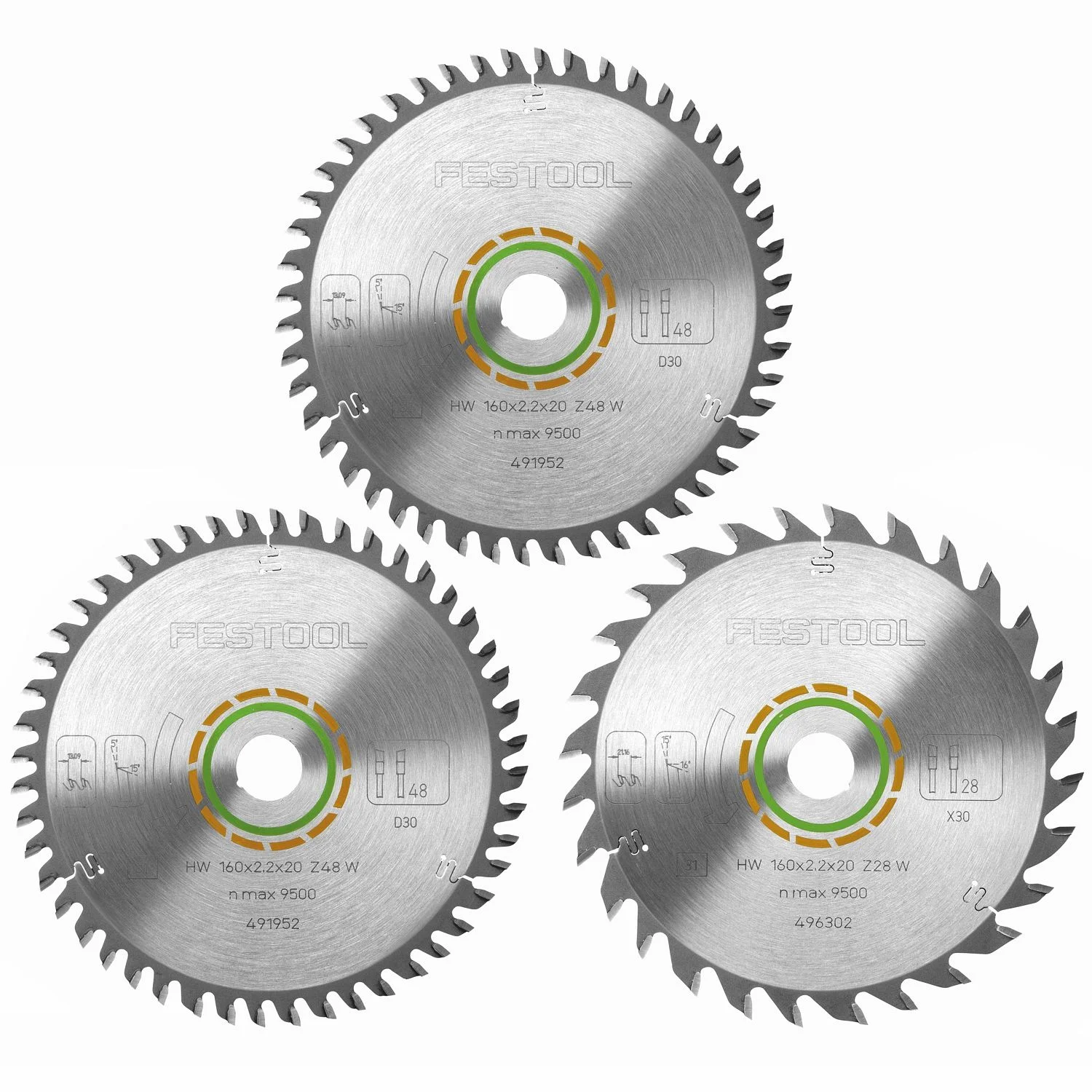 FES578565.webp SAW BLADE SET KSB-SORT-3 W 160X2.2 - Image 1