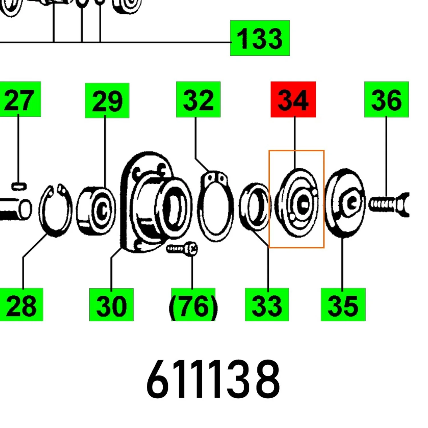 FES611138.webp FLANGE AXP-132 E VOLLST. - Image 1