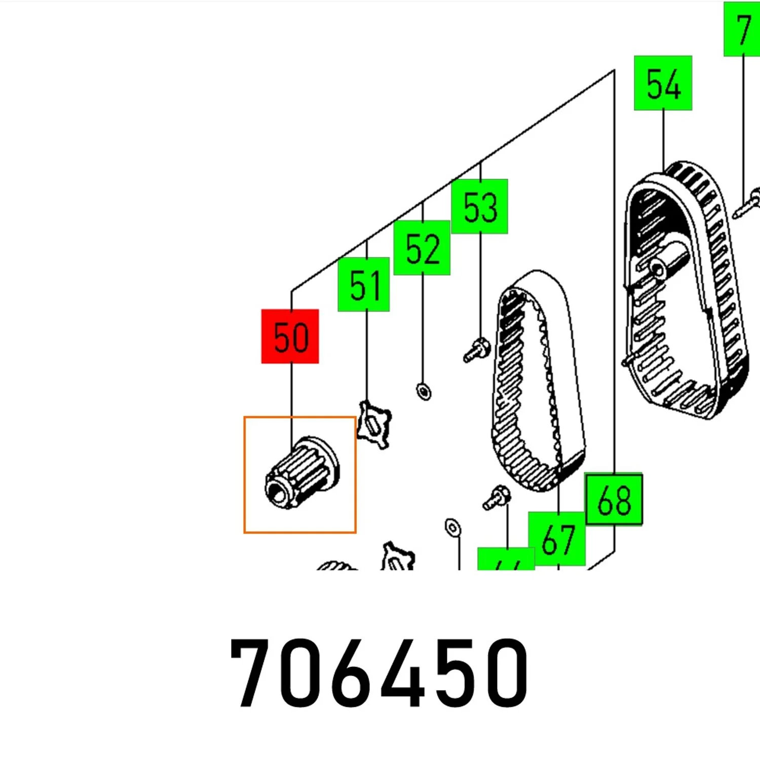 FES706450.webp TOOTHED BELT PU 19 TEETH 5 MR - Image 1