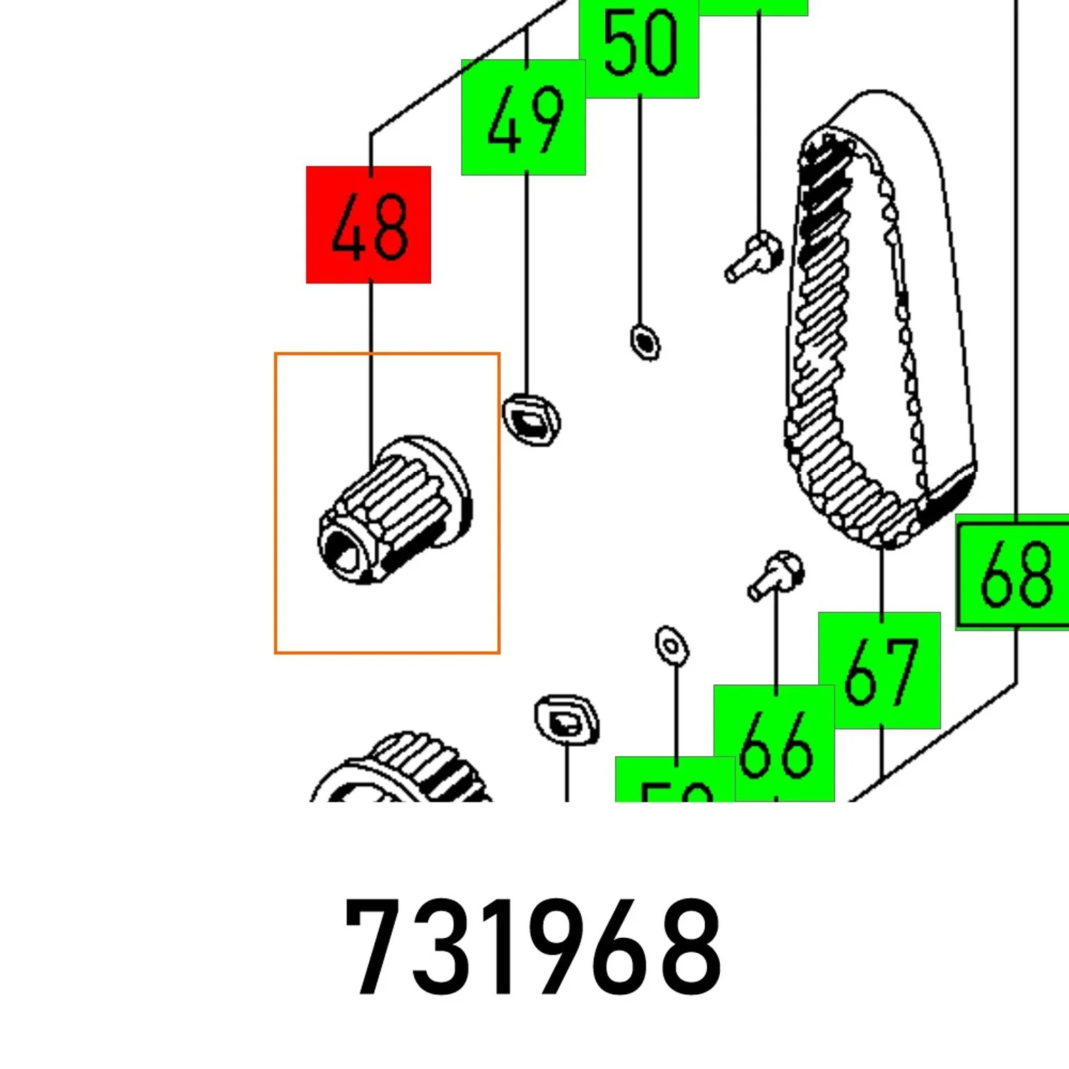 FES731968.webp TOOTHED BELT PU 14 TEETH - Image 1