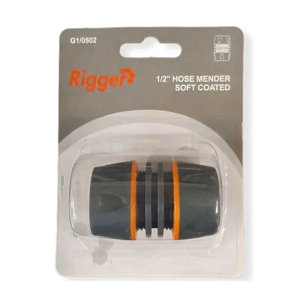 GARDEN HOSE MENDER 1/2" ABS SOFTGRIP H20013 RIGGER