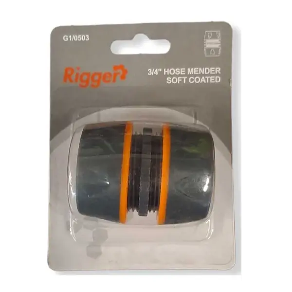 GARDEN HOSE MENDER 3/4" ABS SOFTGRIP H20014 RIGGER