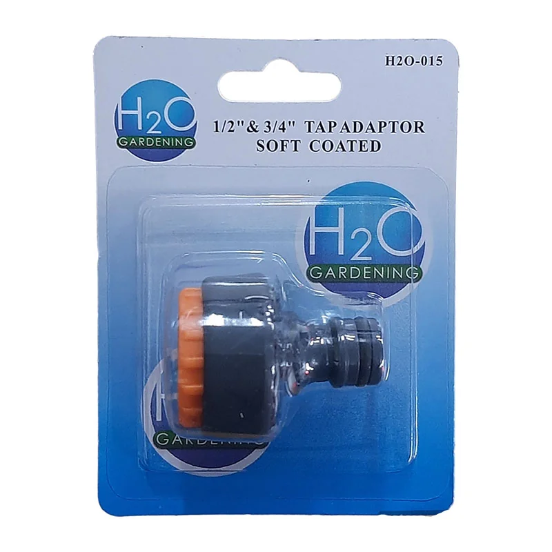 G10504.webp GARDEN TAP ADAPTOR 1/2 & 3/4" ABS SOFTGRIP H20015 RIGGER - Image 1