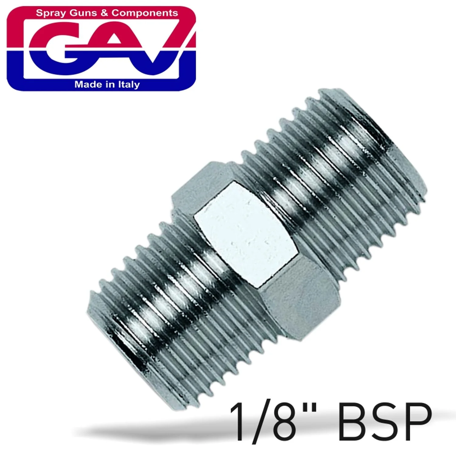 GAV1219-1.webp TAPER NIPPLE 1/8 X 1/8 M/M - Image 1