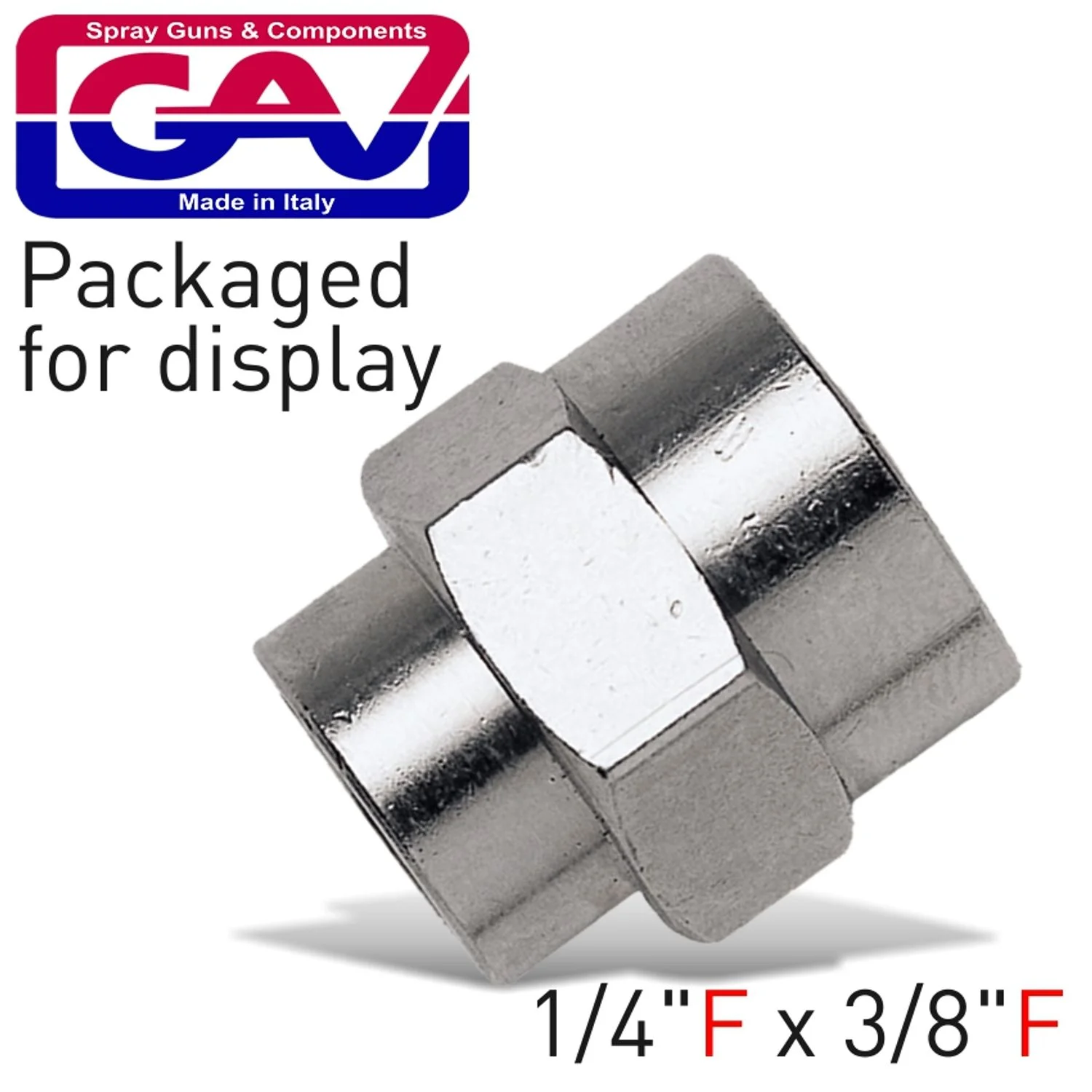 GAV1226-5P.webp REDUCING SOCKET 1/4 X 3/8 F/F PACKAGED - Image 1