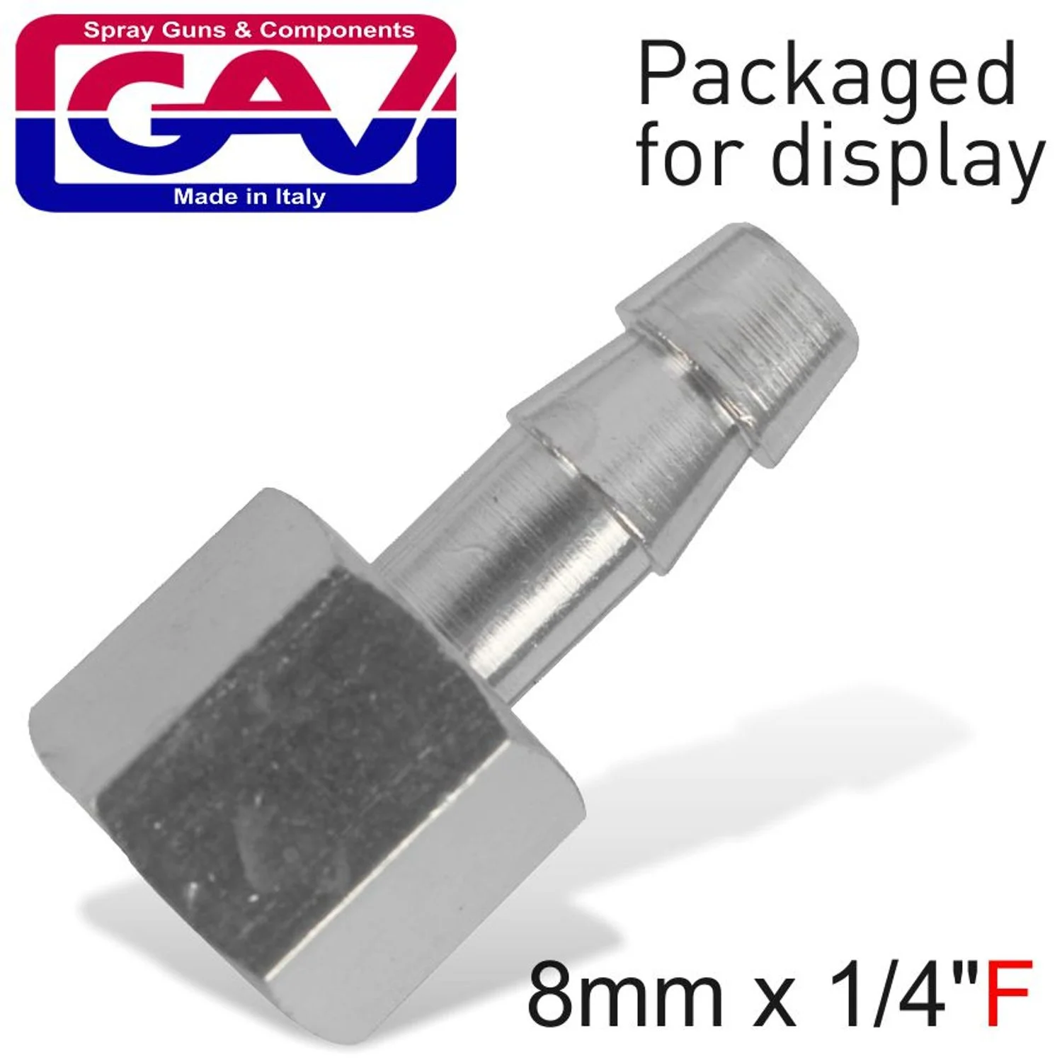 GAV1234-2P.webp HOSE ADAPTOR 8MM X 1/4″FEMALE PACKAGED - Image 1