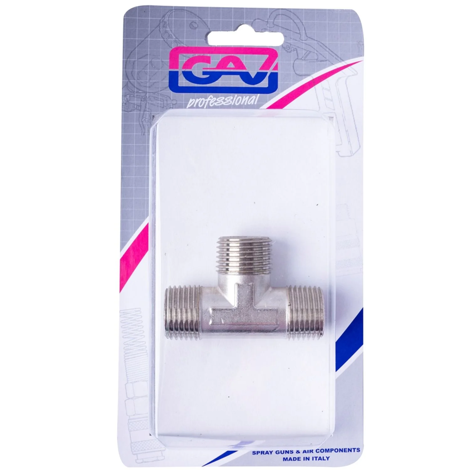 GAV1256-4P.webp T CONNECTOR 1/2″MMM PACKAGED - Image 1